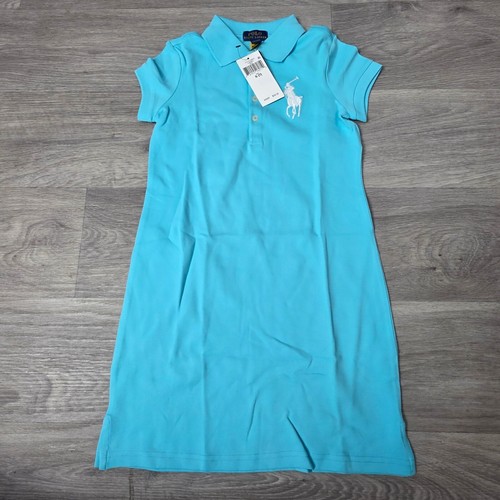Polo Ralph Lauren Girls' Polo Dress Classic Blue Pony Logo Size S (7)