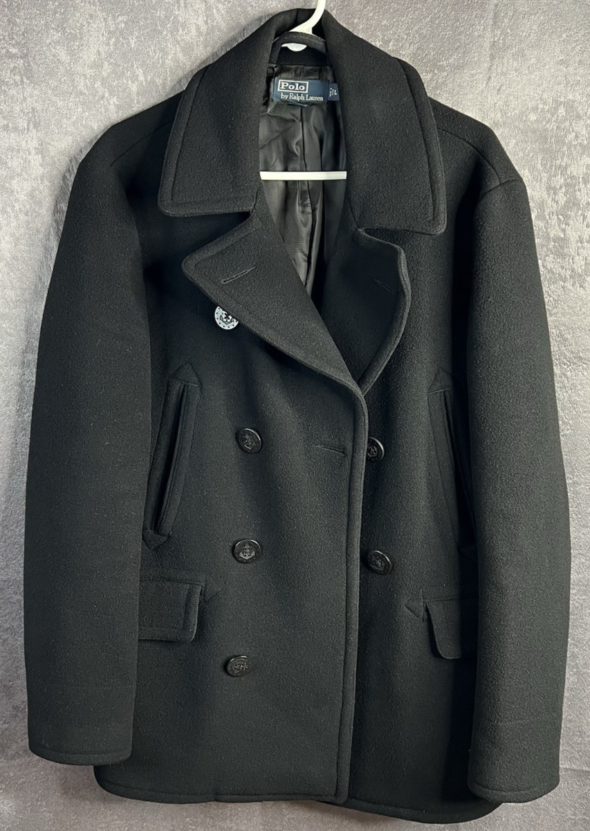 多様な Ralph Polo Vintage Lauren Star 13 Wool Navy Marine Peacoat ジャケット・アウター