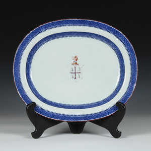 Antique Chinese Armorial Export Porcelain Platter 18th/19th C