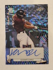 KAIDEN LOPEZ 2023 Leaf Perfect Game Showcase PLATINUM WAVE METAL AUTO #'d 1/2