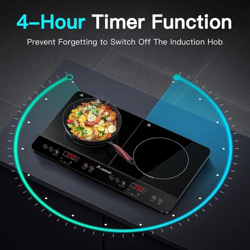 Induction Cooker Double Burner 03 Hours Timer Touch Sensor Control Child Safety - Picture 6 of 10