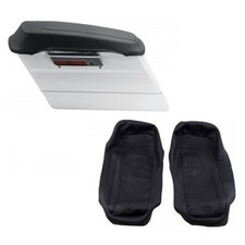 Mustang® 77604 - Plain Saddlebag Lid Covers for Harley Davidson