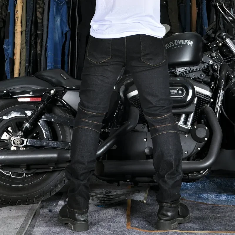 Pantalons de Moto Antichute - Jeans de Motard, Toutes Saisons, Style Harley-Davi - Photo 3/4