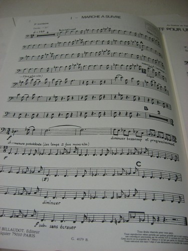Marc Lys Suite pour un Poker d'as Trombone Quartet Sheet Music Gerard Billaudot - Picture 5 of 7