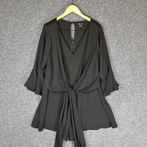 City Chic Womens Playsuit Plus Size S Small Black - Picture 1 of 9