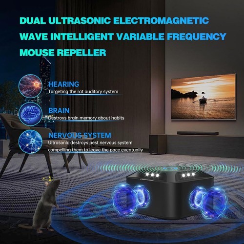 Mouse Repellent 360° Ultrasonic Pest Repeller Rat Repellent LED Rodent Repeller - Picture 3 of 20