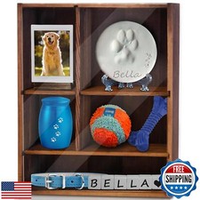 Sofunii Pet Memorial Shadow Box with Shelves for Dogs or Cats,11  14" Solid