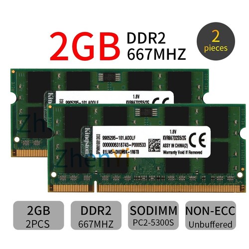 Para Kingston 4 GB 2x 2 GB 1 GB DDR2 PC2-5300S KVR667D2S5/2G SODIMM Laptop RAM DE - Imagen 12 de 12