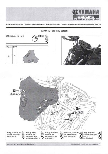 SCHERMO CUPOLINO FUME SPORT ORIGINALE YAMAHA MT 07 SP 2021 CON LOGO - Foto 8 di 8
