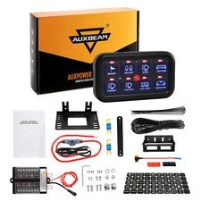 AUXBEAM 8 Gang Switch Panel On-Off LED Car Switch Panel Circuit Control 12V/24V
