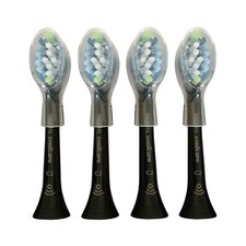 4x Philips DiamondClean Smart C3 Plaque Control Black Brush Heads | No Box