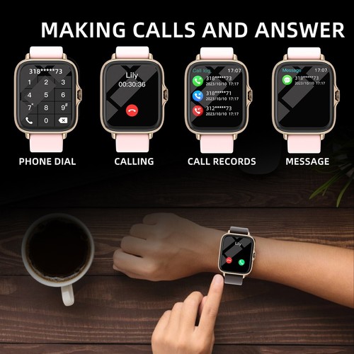 1.83'' Waterproof Smart Watch with Message Answer Call Sleep Monitoring Sports - Photo 12 sur 21