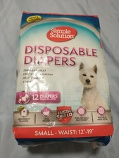 Simple Solution Disposable Female Dog Diapers 12PK.sz Small Waist12/19"