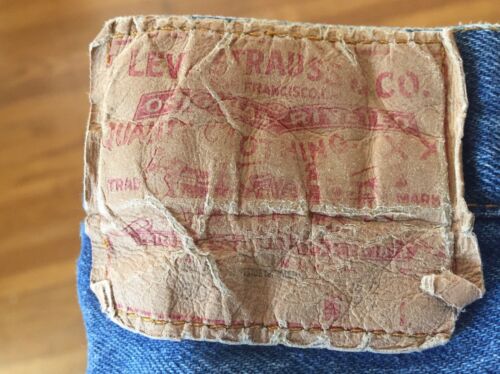 Vintage seltene Levis schwarze Bar Tack keine Redline 501s 501 Jeans USA 36 36 #532 oberer Knopf - Bild 6 von 11