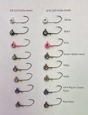 Freestyle jig head with wire keeper (2/0 Sickle hooks) Pack of 10