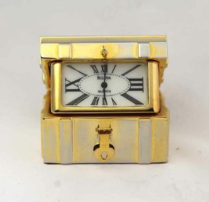 Bulova-Miniature-Treasure-Chest-Clock-B0566-Solid-Brass