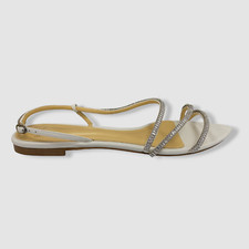  625 Alexandre Birman Women's White Alana Crystal Sandal Shoes Size 36 EU/6 US