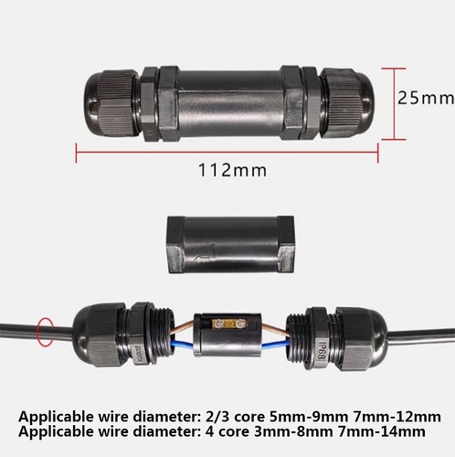 2/3/4 Pin IP67 Outdoor Waterproof Electrical Cable Connector screw Junction Box - Picture 3 of 6