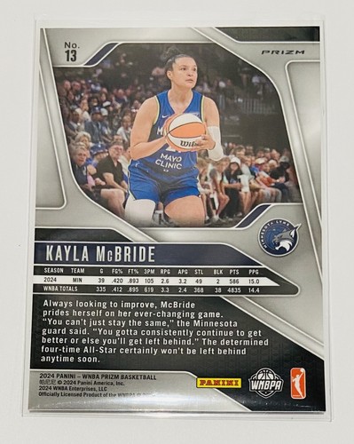 Kayla McBride Panini Prizm 3 Card Lot - Silver Ice Blue Velocity- WNBA Lynx - Picture 5 of 7