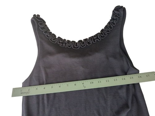 J Crew Shift Dress Womens S Gray Pullover Sleeveless Ruffle Stretch Casual - Picture 6 of 6