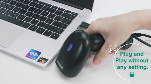 USB-Handheld-Barcode-Scanner mit Stand PC inventar 1D 2D-QR-Code-Scanner-Leser - Video 1 von 1