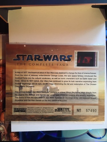 Star Wars The Complete Saga Ep I-VI Blu-ray Boxset With Rare Numbered Film Cell - Picture 8 of 12