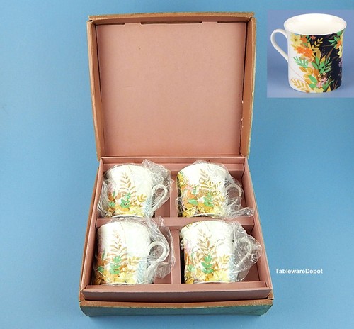 Mikasa SACHET, Set of 4 Mugs, MINT/UNUSED Condition, Original Box, Bone China - Picture 2 of 6