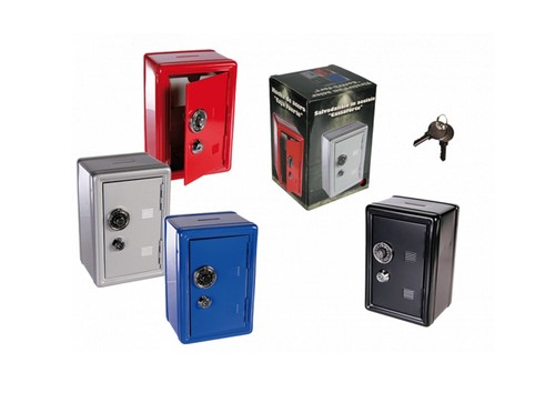 Safe-Tresor-Spardose-Metall-Grau-Kombinationsschloss-Sparschwein 18x12x10cm - Bild 6 von 6