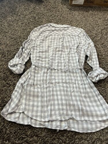 Maternity Plaid Long Sleeve Woven Popover Tunic Top - Isabel Maternity M - Picture 4 of 4