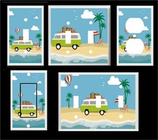 Ocean Sandy Beach Vw Bus Umbrella Palm Tree Light Switch Cover Plate Or Outlet