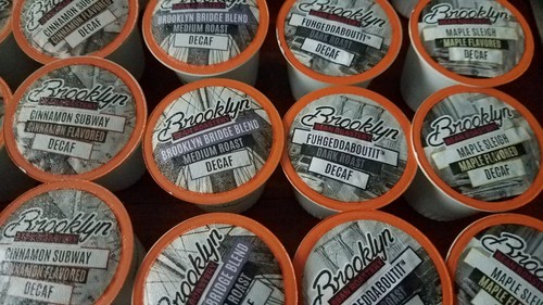 Brooklyn Beans Flavored Coffee Variety Sampler 8 Pods, Keurig 2.0 K Cup Decaf