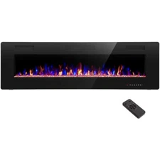 68'' Electric Fireplace Recessed Wall Mounted Fireplace Heater Ultra Thin