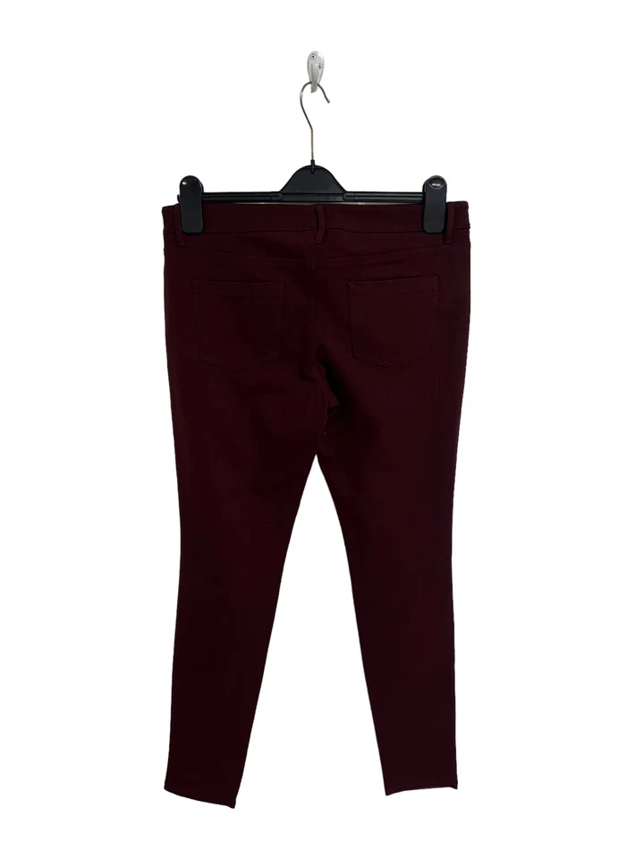 Mossimo Women's Faux Leather Pull On Burgundy Skinny Leg Dress Pants Size 8 Foto 3 de 4