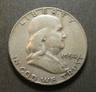 1954  Franklin Silver Half Dollar - 90% Silver * - (P2458)