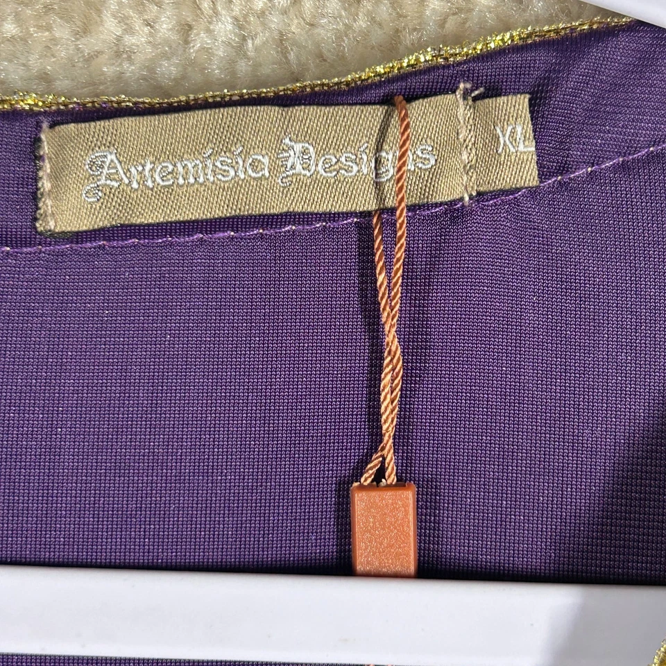 Vestido Artemisia Designs Mujer XL Púrpura Dorado Medieval Renacimiento Vestido Disfraz Foto 4 de 4