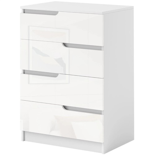 4-Drawer Chest Modern Dresser Bedroom Storage Cabinet Compact Design 85cm White - Picture 11 of 11