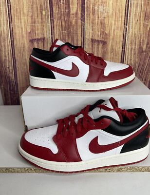 Size 10.5 W Nike Air Jordan 1 Low White Red Black DC0774-160 Size 10.5 W Nike Air Jordan 1 Low White Red Black DC0774-160