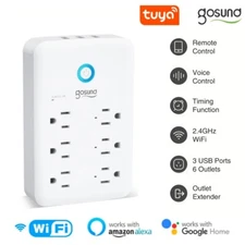 Gosund Smart WiFi Plug Outlet Extender 3 USB Ports 6 Outlet Alexa Google Home