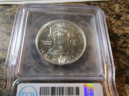 1953-D FRANKLIN HALF DOLLAR BUG'S BUNNY ICG MS64 FBL FS-402 DIE CLASH 403 - Picture 2 of 2