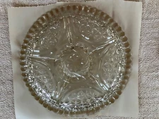 Anchor Hocking Stars And Bars Round Platter Cut Glass 12 Inch