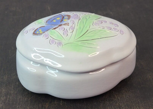Schmuckschatulle mit Schmetterling und Blumenmotiv gemarkt SR - Bild 2 von 19