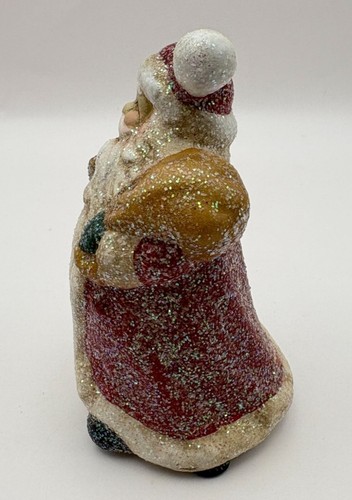 Figura de Navidad de Papá Noel brillante con bolsa de juguetes y regalos - Imagen 5 de 8