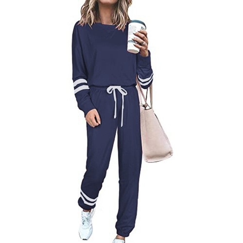 Womens Ladies 2PCS Lounge Wear Crew Neck Suit Pants Loungewear Tracksuit Set Top - Picture 5 of 20