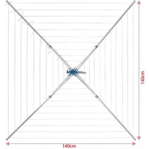 Neu Wäschespinne 38m Leinenlänge XL 190cm hoch Wäscheleine 4 Seiten 10 Ebenen* - Bild 9 von 13