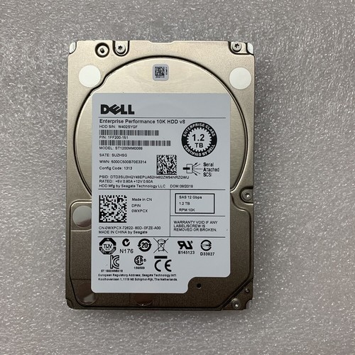 NEW Dell WXPCX 0WXPCX ST1200MM0088 1.2TB 10K SAS 12GB/s 2.5 in HDD Hard Drive - Picture 1 of 4