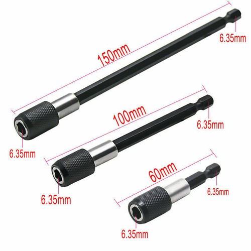 Extension Rod Impact Driver Tools Socket Adapter Drill BIts Set Hex Shank - Picture 1 of 14