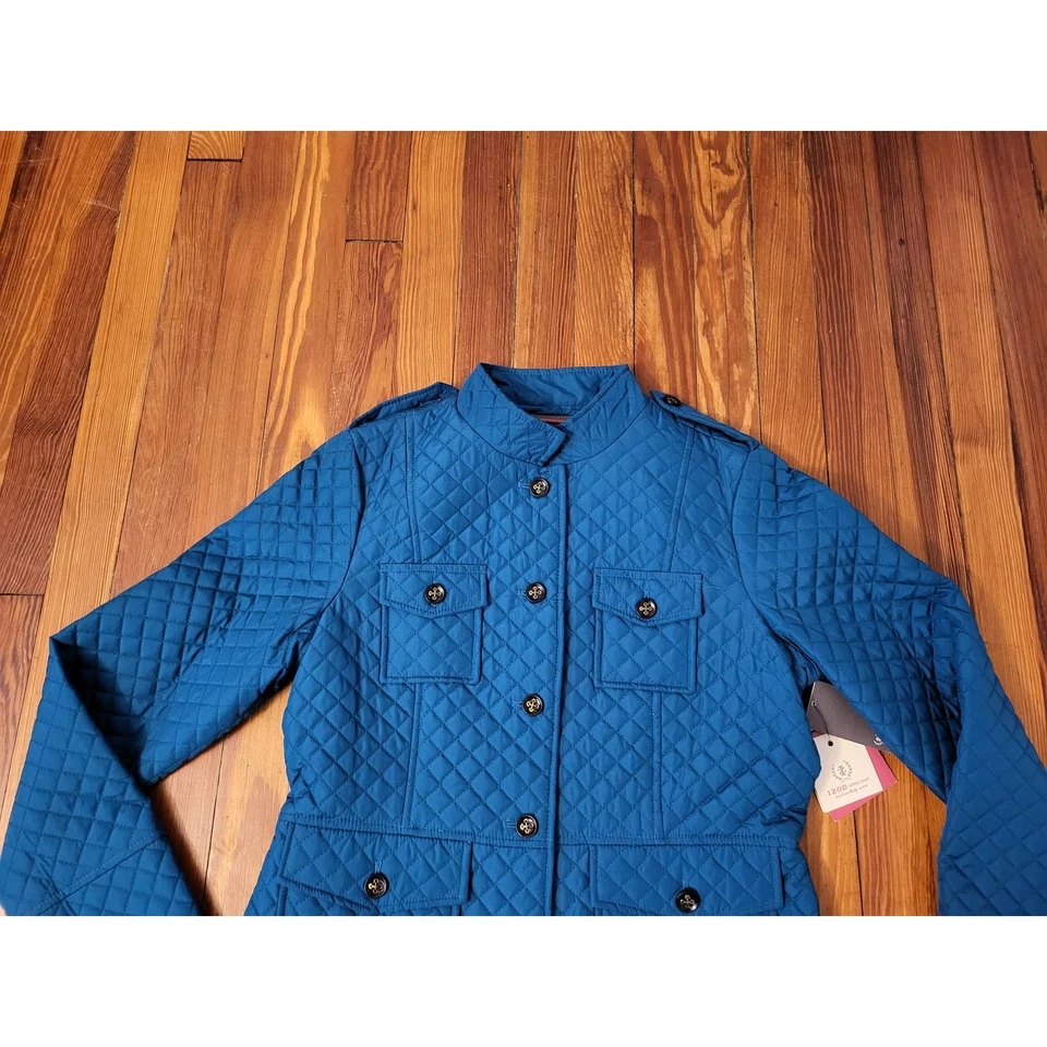 Izod Silver Crest Turquoise Quilted Womens Medium Jacket NWT - Image 2 of 4