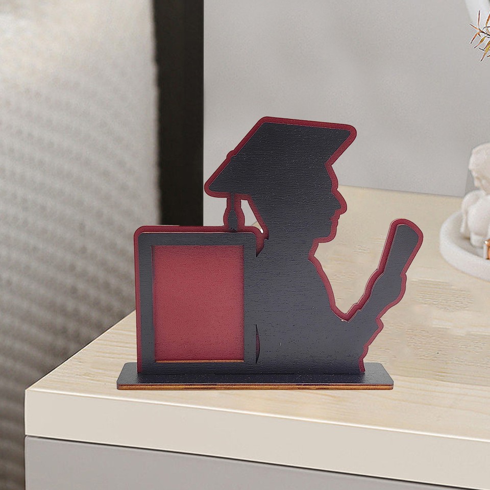 Graduation Font Decoration Frame Wooden Picture with Engraved Bachelor