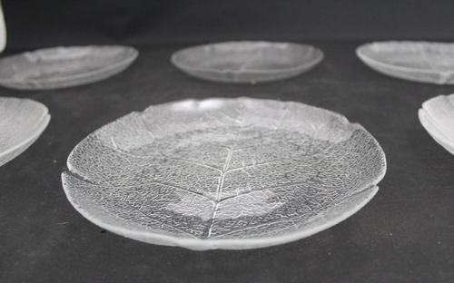 6X Vintage Arcoroc France Aspen Leaf Clear Glass 7.5" Starter/Salad Plates - Picture 19 of 19