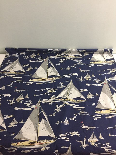 Sailboat Ocean Shower Curtain Sea Sailing Sails Painting Print